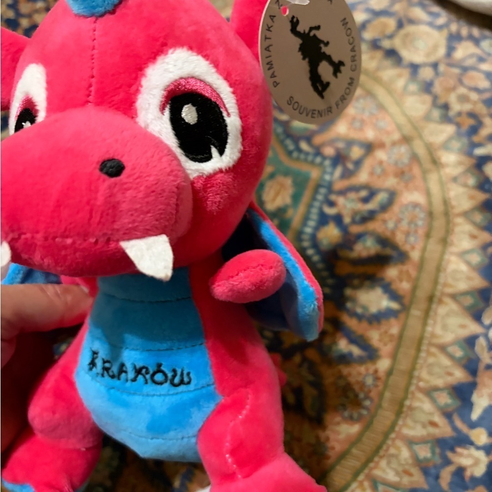 New with tags keepsake of Poland. Pink and Blue Wawel Dragon Plush Toy. - Picture 6 of 7
